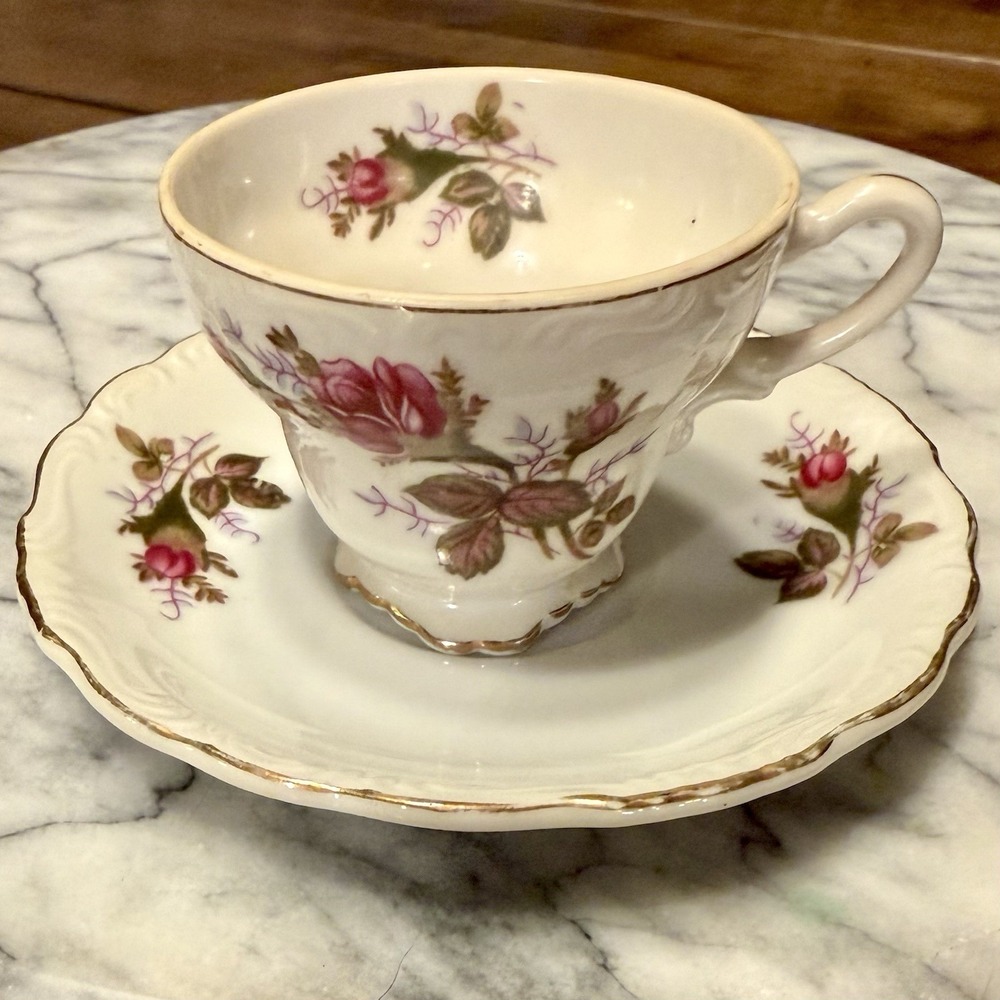 15pc VTG 50s MCM Royal Sealy Japan Moss Rose Porcelain China Miniature Tea Set - Picture 2 of 13